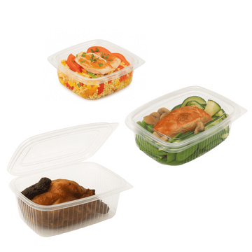 Vaschette trasparenti per alimenti chiusura ermetica forma quadrata per gastronomia